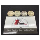 4 War Silver Nickels 1942P, 1943P, 1944S, 1945D