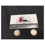 1871- Holed, 1872 Seated Liberty Dimes