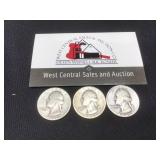 1945 P, D, S Quarters- Silver