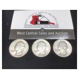 1954 P, D, S Quarters- Silver