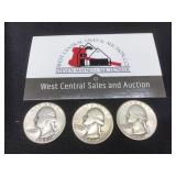 1951 P, D, S Silver Quarters