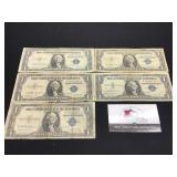 Group of 5 Silver Certificate 1935 & 1957 Series