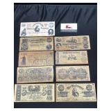 Group of 8 Replica Bills- Confederate ETC