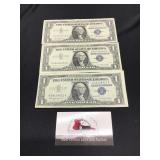 3 Pieces 1957 Silver Certificates