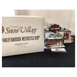 Snow Village Harley Davidson Motorcycle Shop