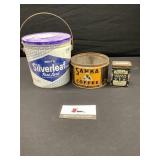 Tin cans lard, coffee, and tartar