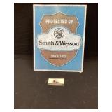 Smith and Wesson tin sign