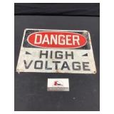 Danger High Voltage Metal Sign