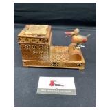 Antique wooden cigarette dispenser