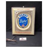 Pabst sign lighted