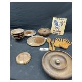 Wood dishes and miscellaneous
