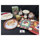 Christmas serving trays and decor