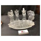 Lead Crystal Angel and Miscellaneous Glassware