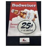 Tin Budweiser sign
