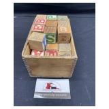 Vintage blocks and box