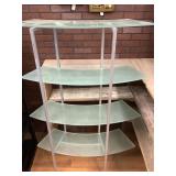 Metal and glass shelving unit