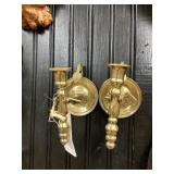 Brass Plated Wall Candle Holders