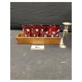 Rad glasses, drawer, and Quaker Silver Co. C