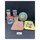 Metal trays and tin cans