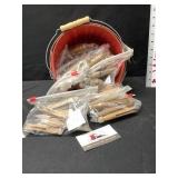 Basket of vintage clothespins