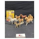 Horse figurines- glass and plastic