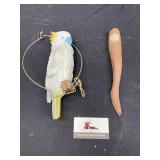 Parrot and wood carving