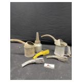 Galvanized oil cans and spouts