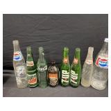 Miscellaneous glass pop bottles