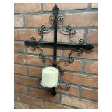 Metal cross candle holder