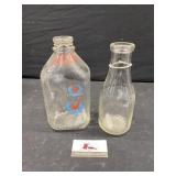 Glass milk bottles