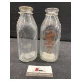 Glass milk bottles