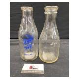 Glass milk bottles