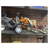 Harley, Honda, Kawasaki, and Vespa