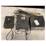 Vintage car radios and 8 tract player with antenna