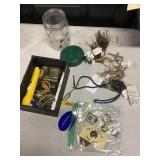 Buttons, medals, jewelry, and misc.