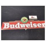 Cardboard Budweiser sign