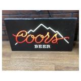 Lighted Coors Light beer sign