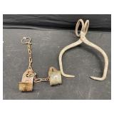 Cow kicker and ice tongs