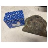 Brass dust pan and recipe box