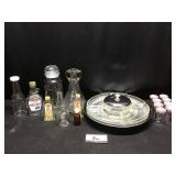 Platter, Planter Nuts Glass Jar & Misc
