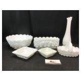 White Glassware Grape Pattern