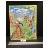 Mickey Puzzle wrapped in  Saran Wrap