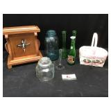 Clock, glassware, miscellaneous