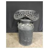 Cream Can Implement Seat Stool