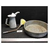 Galvanized Funnel, Pan & Oil