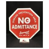 Metal No Admittance Sign