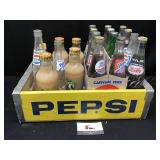 Pepsi Crate with collectible Bottles