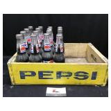Pepsi Crate with Collectibles Bottles