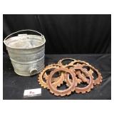 Galvanized Bucket and Planter Plate  Wheels