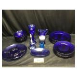 Blue glassware